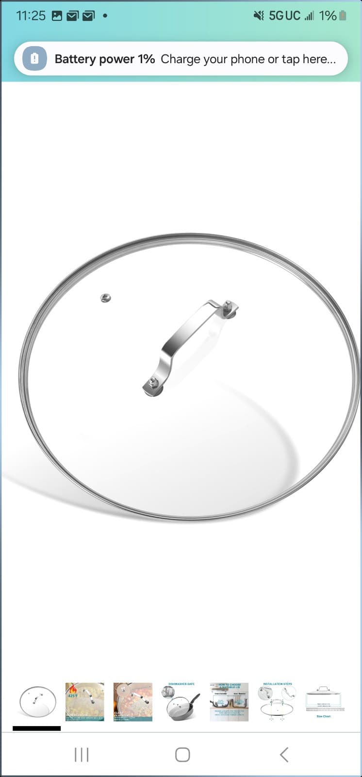 12 Inch Tempered Glass Lid - 12" Pan Lid for Frying Pan and Pots - Image 1