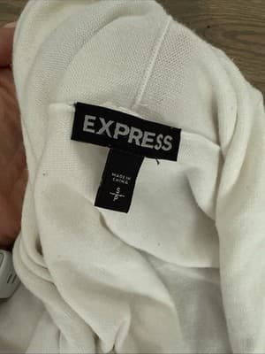 Women's Express White Long Sleeve Open Cardigan Sweater Size S/P - Thumbnail 2