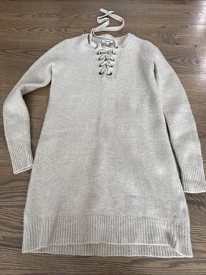 Madewell Womens Long Sleeve Long Sweater Cream Size Small - Image 1