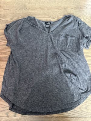 Rue 21 Short Sleeve Shirt Womens Large Gray - Image 1