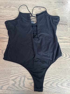 rue21 Women's Black Bodysuit Large Very Sexy - Image 1