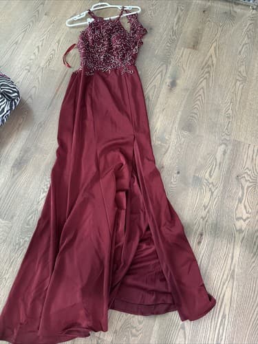 Jasz Couture Red/burgundy Gown Sparking Crystals, Beading, Rhinestones Size 2 - Image 1