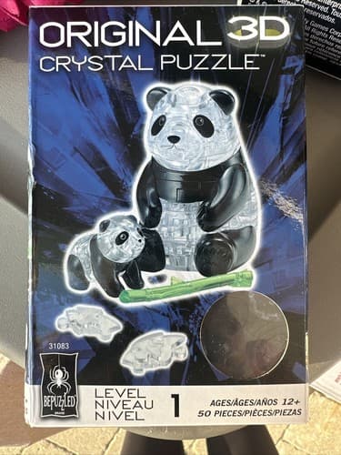 Bepuzzled Original 3D Crystal Jigsaw Puzzle - Panda Bear & Baby Animal Assembly - Image 1