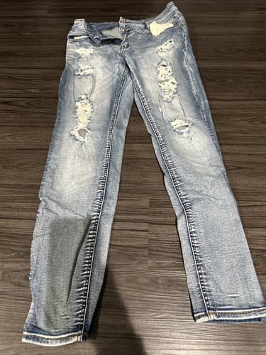 Refuge Denim Jeans Juniors 12 High Rise Ripped Skinny - Image 1