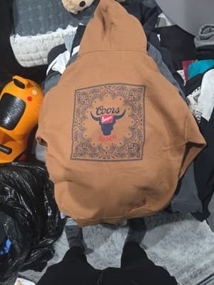 Coors Banquet Rodeo Hoodie Cowboy Print Men's Large - Thumbnail 2