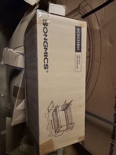 Dish Drying Rack 2 Tier with Rotatable and Extendable Drain Spout Gray - Image 1