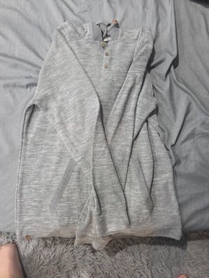 10 Trees Organic Cotton Blend Pullover Hoodie Sweatshirt Men's Size L Gray - Thumbnail 2