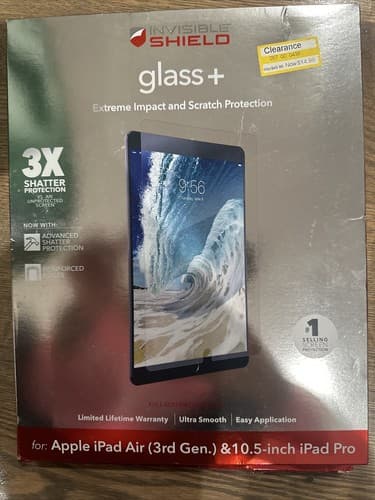 Zagg Invisible Shield Glass + Screen Protector For Apple 10.5” ipad Pro iPad Air - Image 1