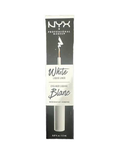 NYX PROFESSIONAL MAKE UP WHITE LIQUID EYELINER .07 OZ WLL01 - WATER RESISTANT - Image 1