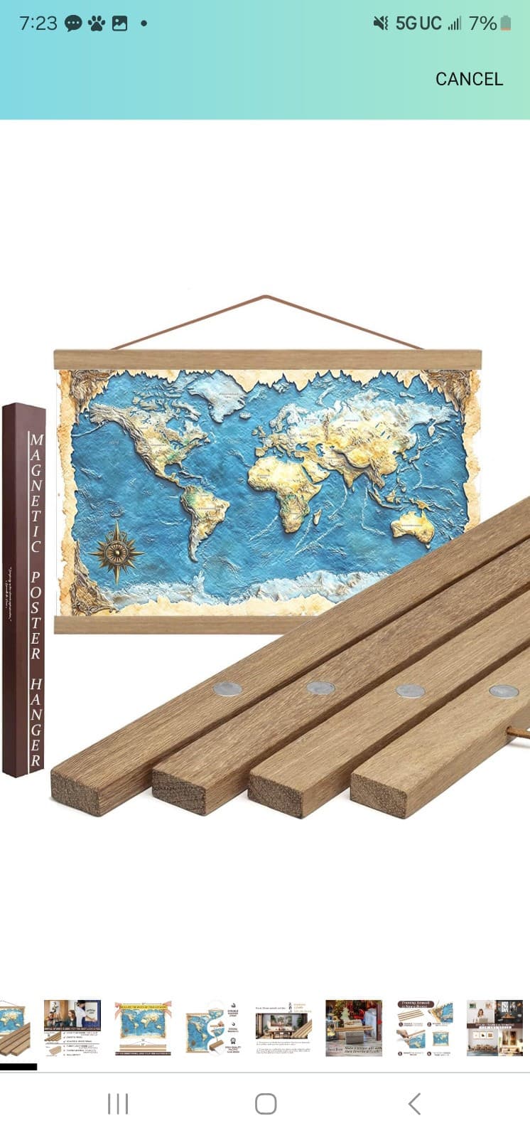 2 Pack Magnetic Poster Hanger Frame (Teak Wood, 22", 2 Packs) - Image 1