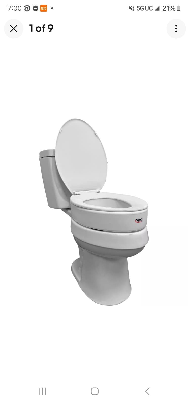Carex Toilet Seat Riser, Elongated Raised Toilet Seat Adds 3.5 inches to Toil... - Image 1