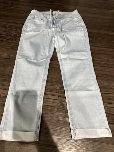Wax Womens Skinny Jeans Size 13 Light Wash 2-Button Stacked Waistband Denim - Image 1