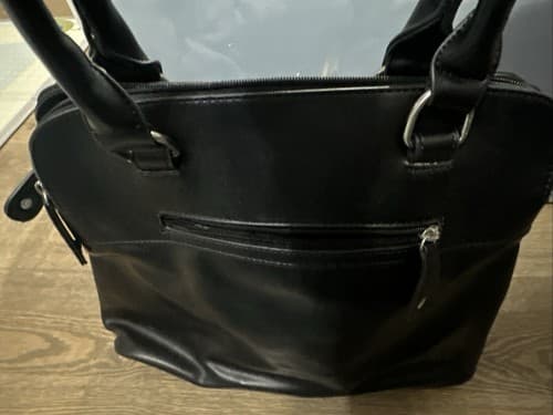 Coco & Carmen Black Purse Handbag Faux Leather - Thumbnail 2