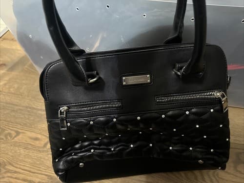 Coco & Carmen Black Purse Handbag Faux Leather - Image 1