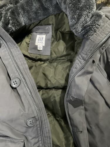 GAP KIDS Girls Winter Jacket Puffer Cold Control Full Zip Hooded MEDIUM - Thumbnail 2