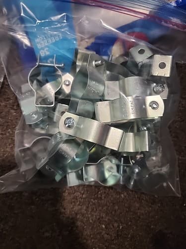 (Lot of 30) Conduit Hangers 1-1/4" #2-1/2 for EMT with Bolt & Nut - Image 1