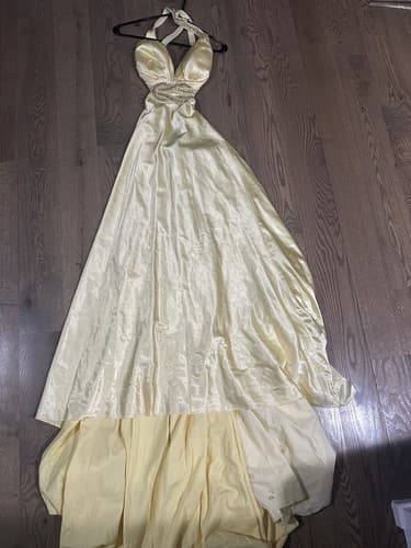 Tony Bowls Dress Size 2 Yellow With Jewels Sexy Formal Evening - Image 1