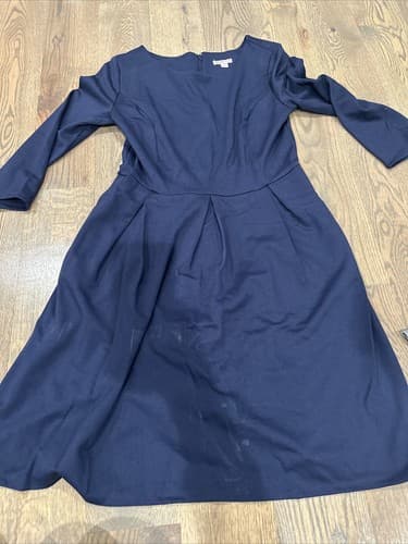 Merona Dress Women’s Medium Drop Waist Long Sleeve Dress Navy - Image 1