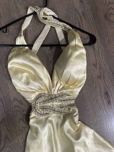 Tony Bowls Dress Size 2 Yellow With Jewels Sexy Formal Evening - Thumbnail 2