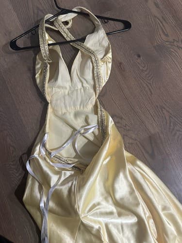 Tony Bowls Dress Size 2 Yellow With Jewels Sexy Formal Evening - Thumbnail 3