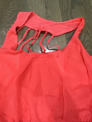 No Boundaries Dress Medium (7-9) Polyester Sleeveless Round Neck Pleated - Thumbnail 2