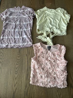 Toddler Girl Clothes Mixed Lot of 3 Short Sleeve Shirts Size 12 - Image 1
