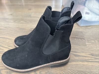 Kensie Women's Black Faux Suede Ankle Boots Booties Slip On Size 8M Casual - Thumbnail 2