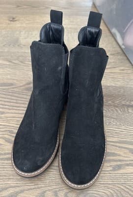 Kensie Women's Black Faux Suede Ankle Boots Booties Slip On Size 8M Casual - Image 1