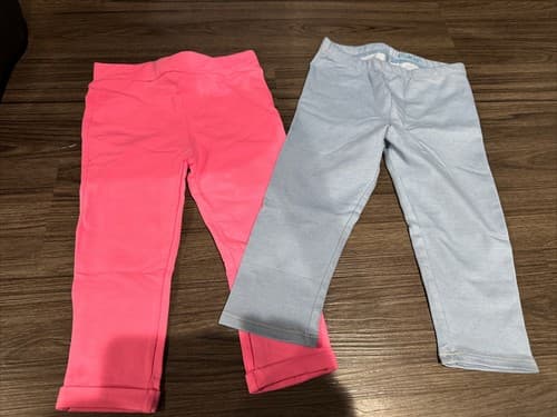 Leggings Pants stretchy Toddler girl size 4 Pink And Blue - Image 1