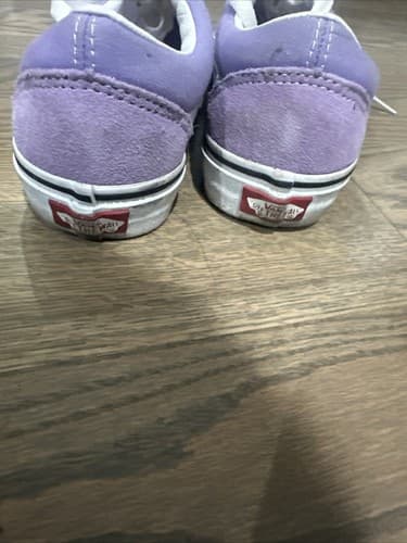 Vans Old School Shoe Men 4.5 Women 6 Lace up Purple/White Skate Suede - Thumbnail 4