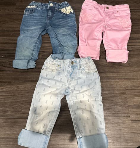 Cat & Jack Pant stretch Denim jeans Toddler girl size 4 Lot Of 3 - Image 1