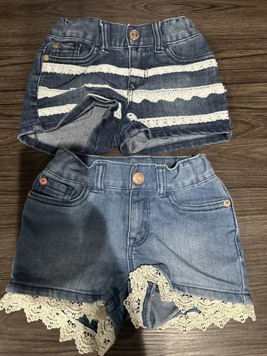 Cat & Jack Shorts stretch Denim jeans Toddler girl size 3T Lot Of 2 - Image 1