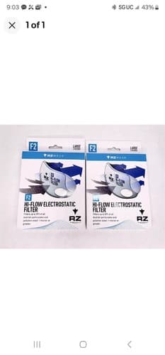 RZ MASK F2 Mask Filters size large High Flow 6 total - Image 1