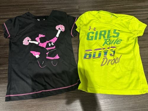 UNDER ARMOUR GIRLS ATHLETIC LOOSE SHIRT SHORT SLEEVE SIZE 4T - Image 1