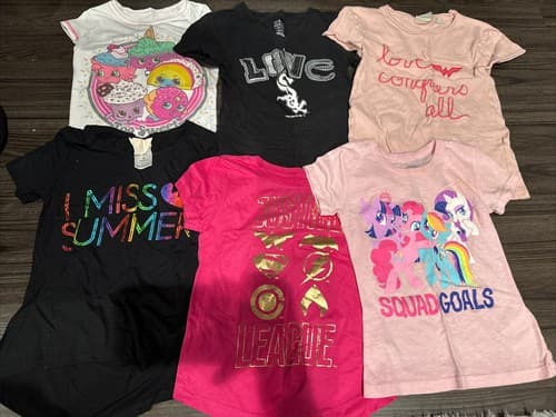 Lot Of 6 Girls T Shirts - Short Sleeve Size XS (4/5) - Image 1