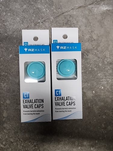 RZ Mask Exhalation replacement valve Caps - Teal 2-Pack - Image 1