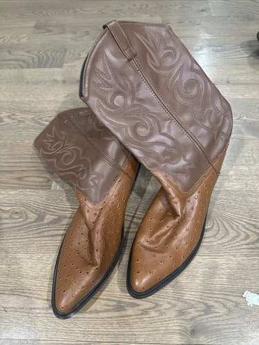 MEN'S RODEO COWBOY PRINT WESTERN SQUARE TOE BOOTS VCM9017 Size 10.5 - Image 1