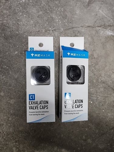 RZ Mask Exhalation replacement valve Caps - Black 2-pack - Image 1