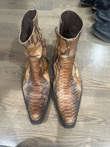 lavorazione artigiana boots mens Brown leather size 42 Western Style - Image 1