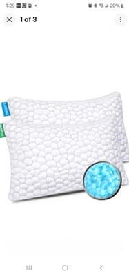 Cooling Bed Pillows for Sleeping Shredded Memory Foam Pillows White - 2 PACK - Image 1