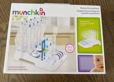 New Munchkin Deluxe Bottle Drying Rack No Assembly Required Built In Reservoir - Image 1