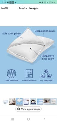 Casper Sleep Pillow for Sleeping-Standard - Thumbnail 2