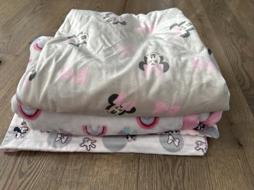 Pink White Baby Blanket Baby Girl Lot Of 3 - Image 1
