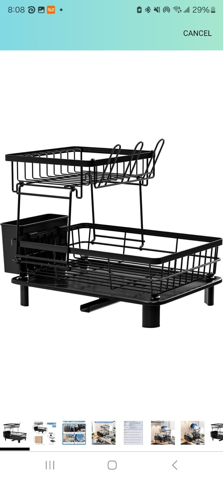 Over The Sink Dish Drying Rack 2Tier Dish Rack and Drain Board Metal for Kitchen - Image 1