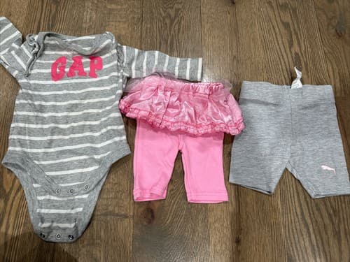 Baby Girl Clothes One Piece And Pants Size 3-6 Months - Image 1