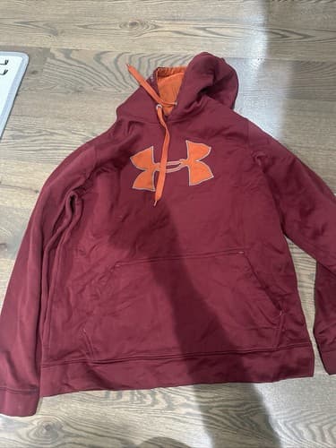 Under Armour Red Athletic Pullover Hoodie Mens Size Large - Image 1