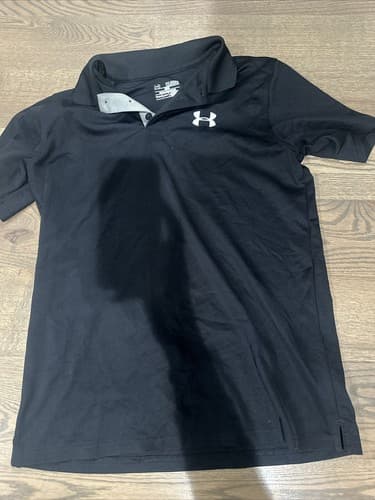 Under Armour shirt UA Golf Collared Short Sleeve Black YXL boys X- large Polo - Image 1