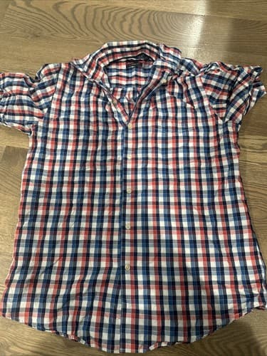 Van Heusen Dress Shirts Mens Medium Multi Plaid Classic Fit Collared Button Down - Image 1