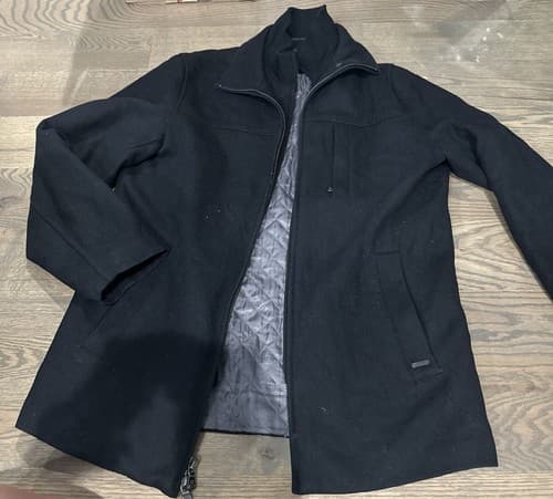 Calvin Klein Mens Black Formal Professional Overcoat Coat Size Small - Image 1