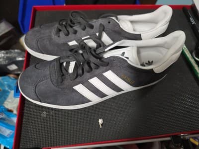 Adidas Originals Gazelle Grey Gray White Gold BB5480 Men's 9 - Thumbnail 6
